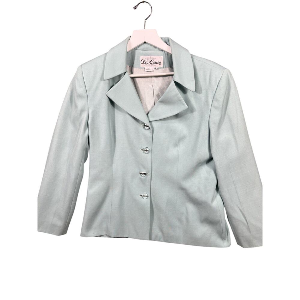 Teal Oleg Cassini Vintage Blazer, size 14